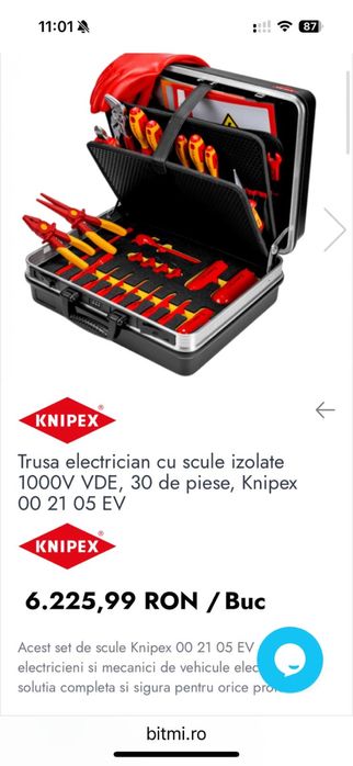 Geanta scule Knipex electricieni si pentru EV