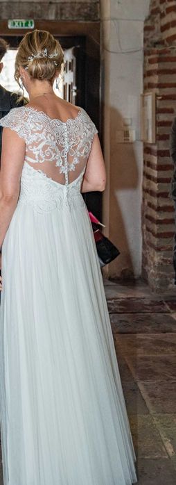 Булчинска рокля слонова кост Justin Alexander