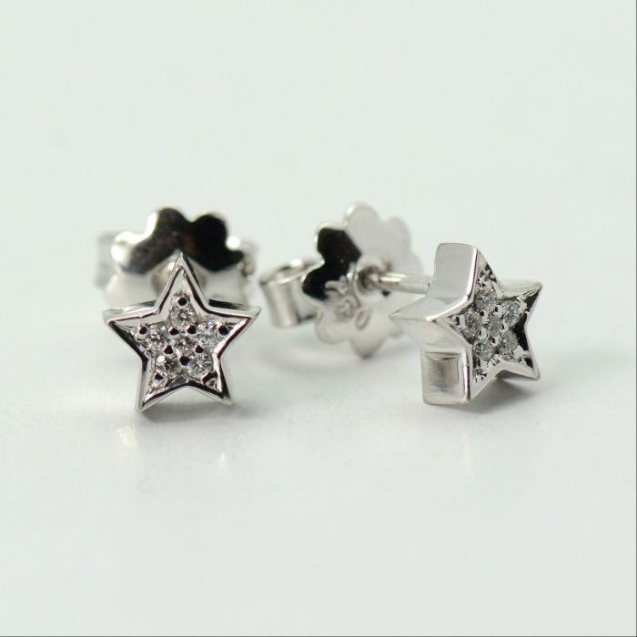 Cercei aur alb/roz cu diamante cod 7585,7590,7577