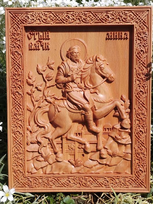 Икона на Исус Христос - авторска дърворезба