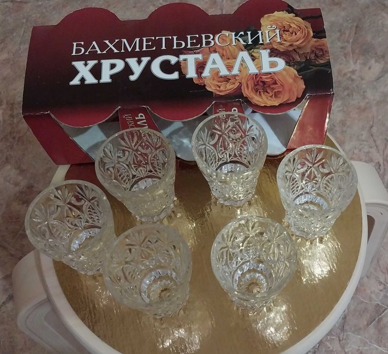 Хрусталь бахметьевский, стопки под водку, СССР