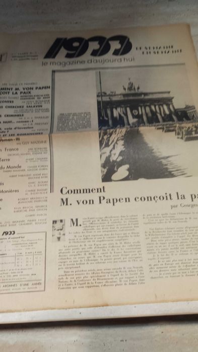 Reviste/Jurnale vechi Franceze “ 1933, Le magazine d´aujourd`hui ”