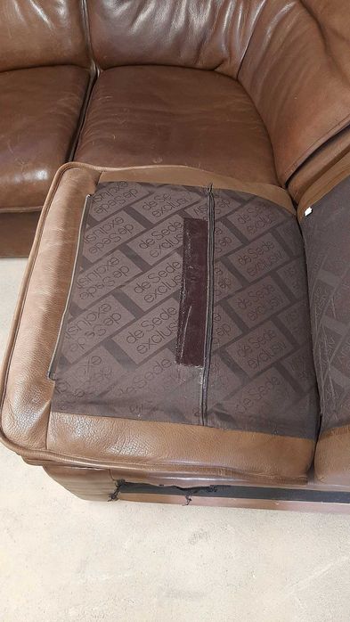 Дизайнерска мебел DE SEDE DS63 кожена гарнитура и дърво от 6 части