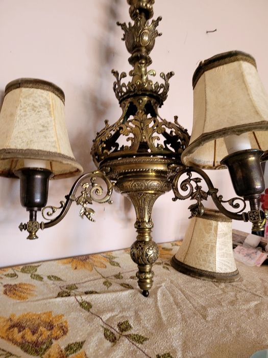 Винтидж месингов абажур