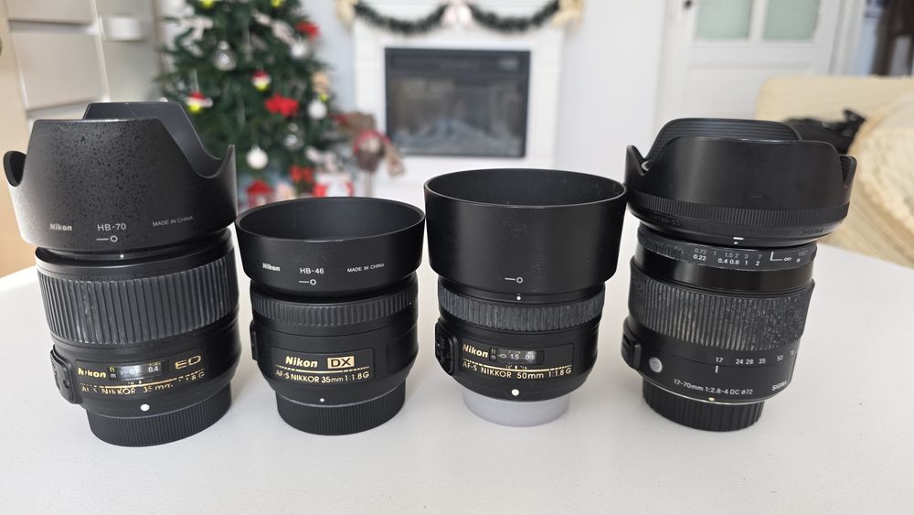 Pachet complet Nikon  2 aparate  4 obiective  blitz