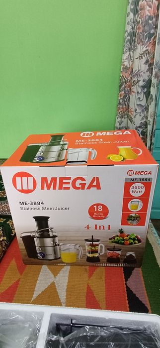 Mega  3600 Watt соковыжималка 4 в 1 кухонный камбайн,