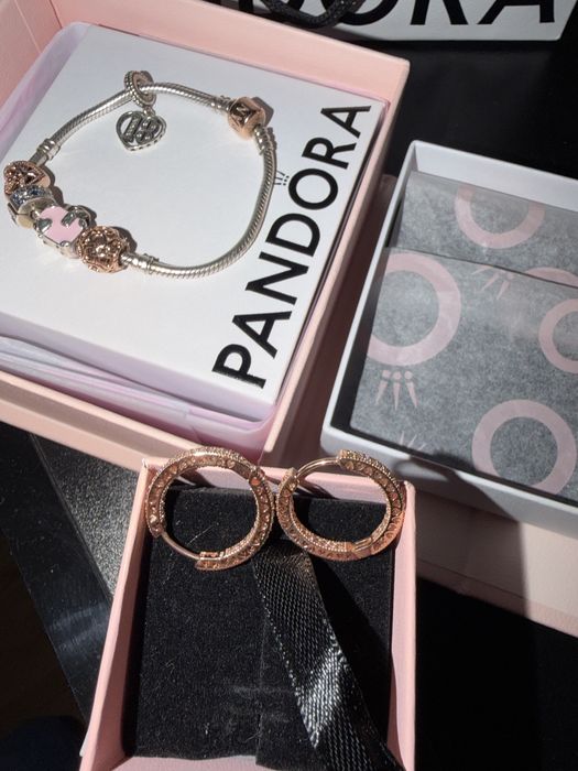 Обеци от розово злато Pandora