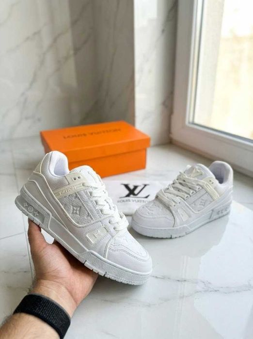 Adidasi LV Trainers Full Alb - White - PREMIUM - Full Box