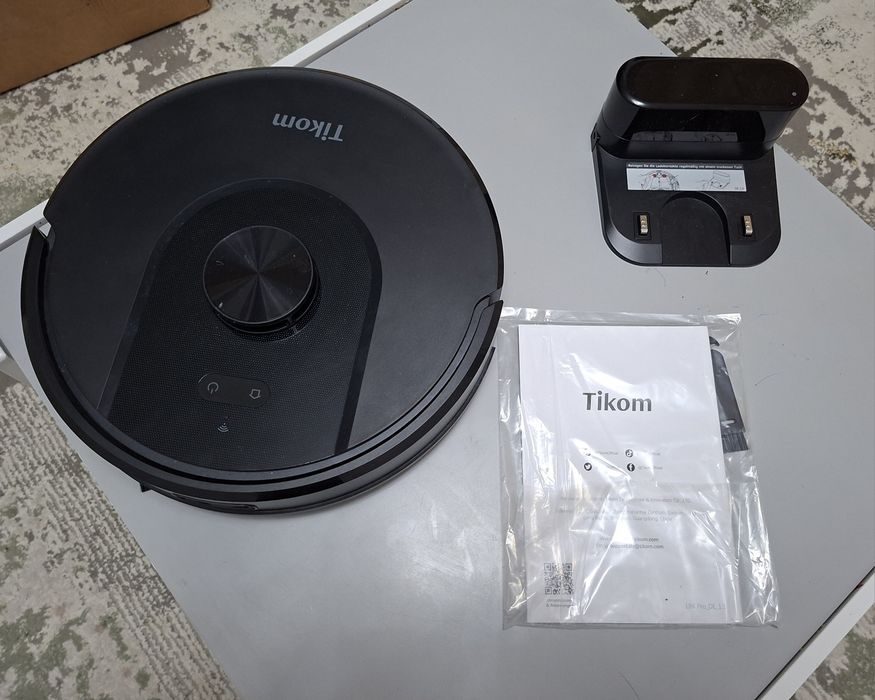 Aspirator Robot Tikom L8000 Pro cu Mop, 6000Pa, Navigare Lidar, Control prin Aplicație, 150 Min