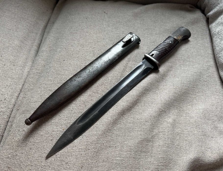 Baionetă Germană Kar98k S84/98 III WW2 Originală cu Teacă Solingen