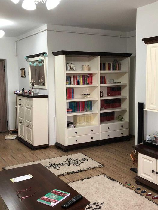 Biblioteca din lemn masiv Bucovina, dubla