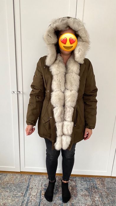 Парка с естествен косъм от лисица