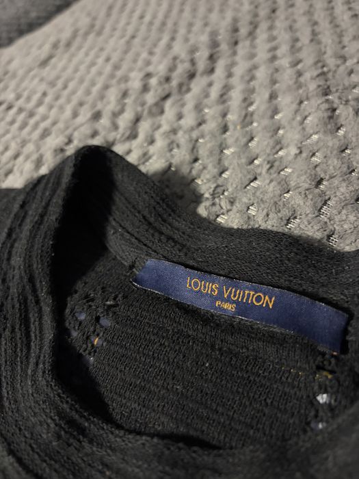 Louis Vuitton Black Textured Knit T-Shirt