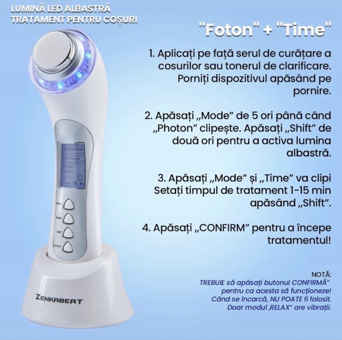 Aparat profesional pentru tratament curatare faciala completa