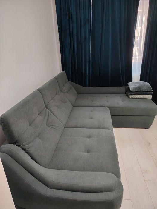 Colțar extensibil living gri antracit