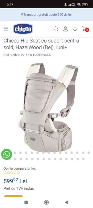 Marsupiu ergonomic multifunctional Chicco cu suport pentru sold