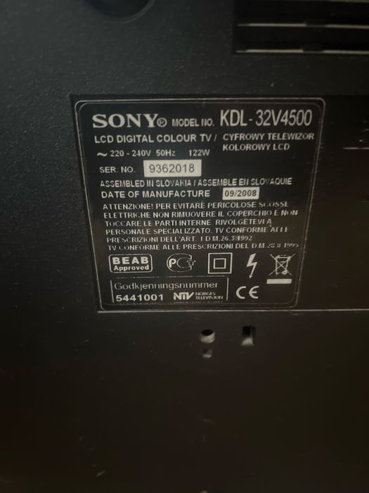 Телевизор Sony kdl32v4500