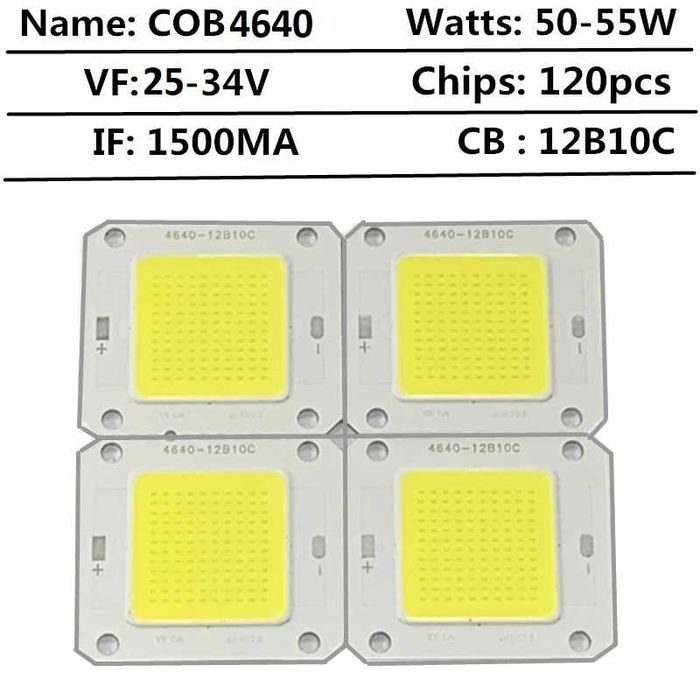 Led Cob Chip 55W 25-34V 12b10C 4640 pastila led