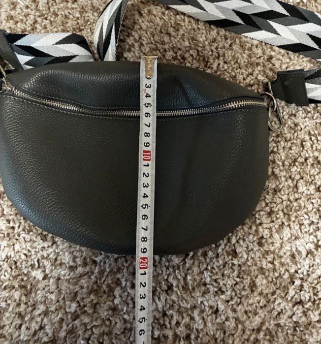 Borseta din piele naturala culoare gri