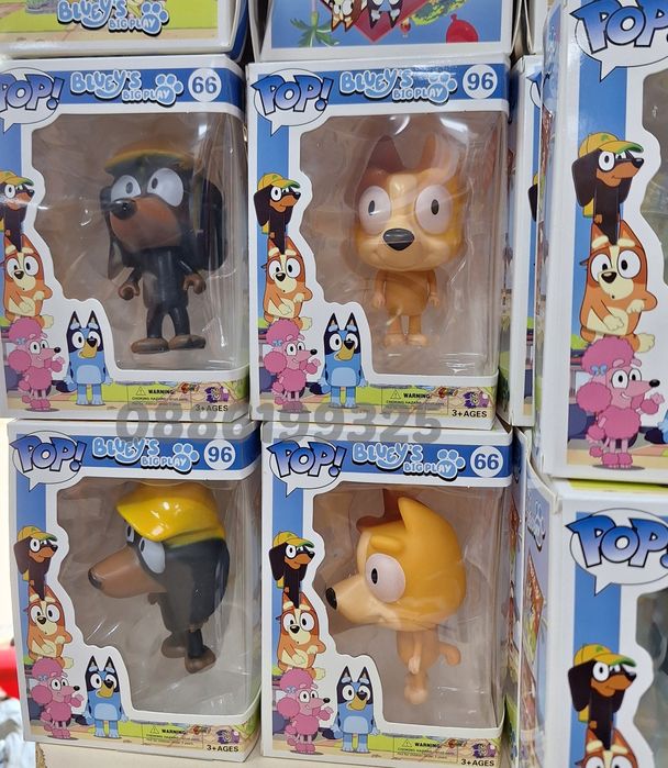 Голям Комплект 8 броя фигурки Блуи и Бинго, Bluey and Bingo фигурки