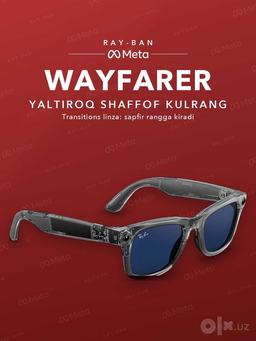 Ray-Ban Meta Wayfarer Gen 2 Shiny Transparent Grey, Transitions linza