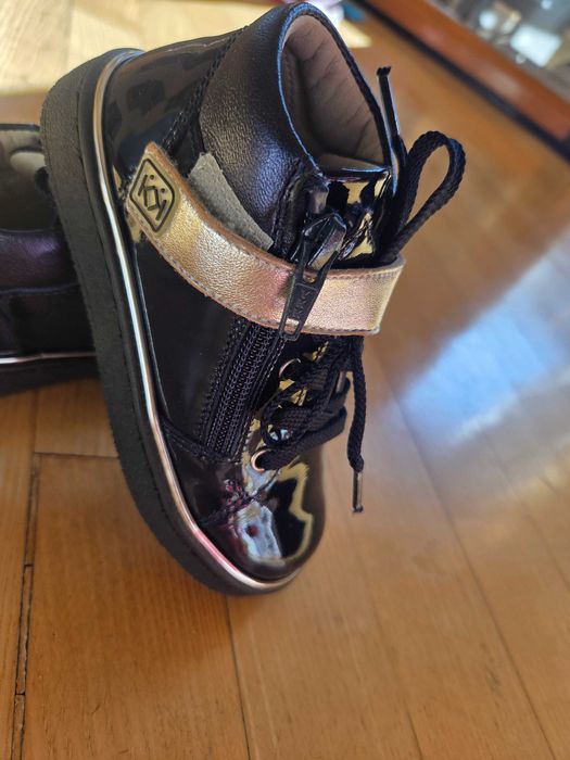 Високи обувки,естествена кожа,лачени Колев&Колев