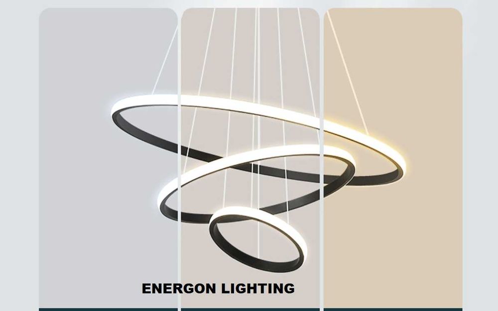 Луксозна Интериорна LED лампа висок клас висяща димируема три цвята