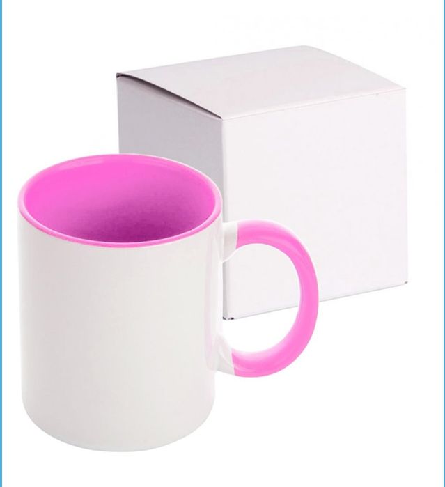 Чаши за Сублимация-Цветна вътрешност и дръжка!