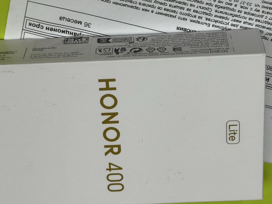 ЗАПЕЧАТАН 256GB Honor 400 lite 5G Yettel Гаранция до 202 Black