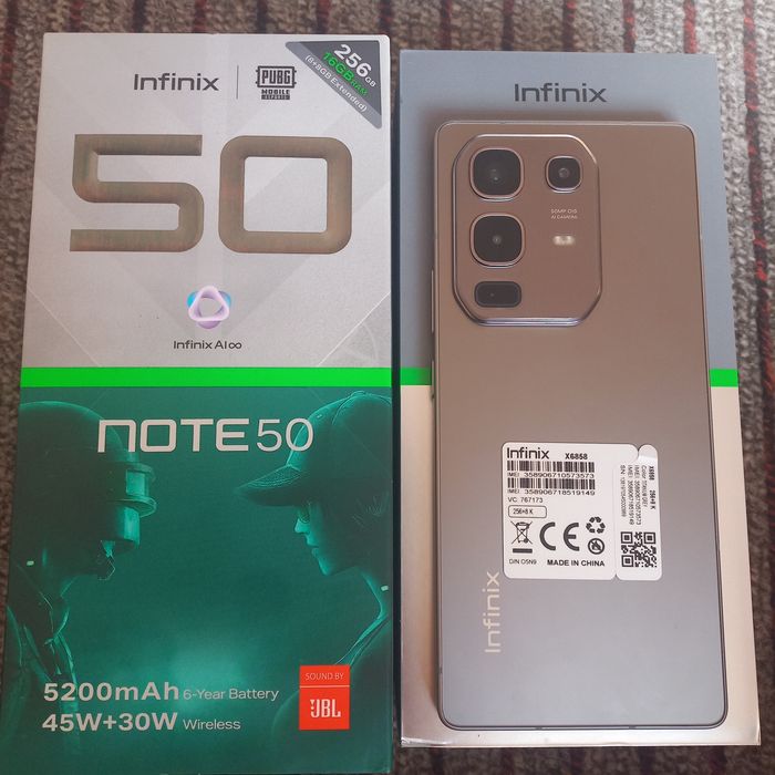 Infinix NOT 50 5G 8/256GB karobka ideal ochilmagan yangi holda