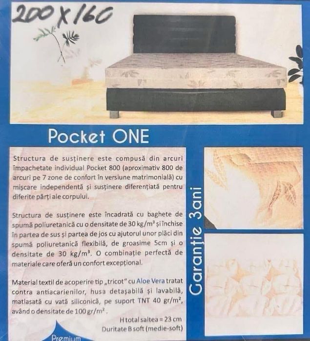 Pat Montessori , lemn, ca nou  + saltea premium inclusa