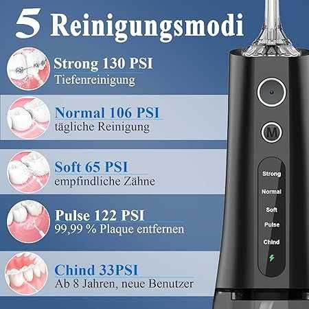 Електрически орален иригатор Surfou, 5 нива на налягане, безжичен