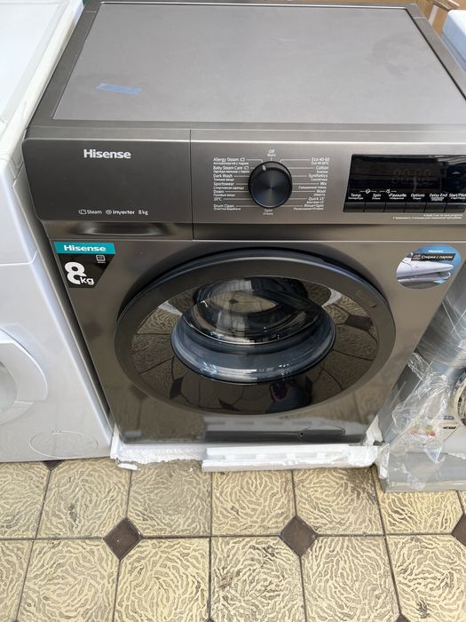 Hisense автомат 8 кг инвертор паровой табло , мировой бренд