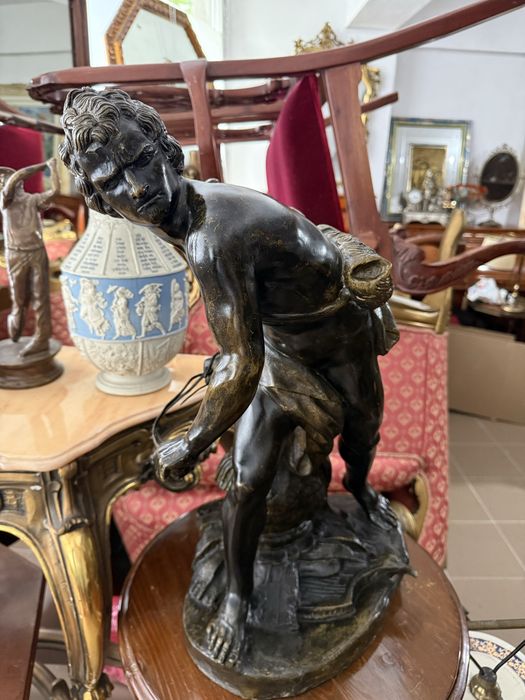 Statueta David si Goliat Sculptura Bronz Masiv Mare