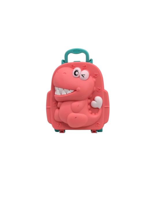 Set Rucsac Dinozaur cu Accesorii de Bucătărie și Fructe/Legume de Tăiat, Joc de Rol Educativ pentru Copii