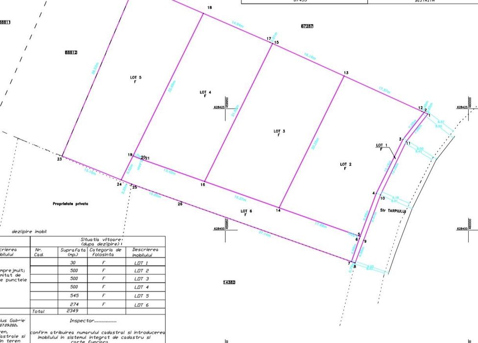 Teren strada Crizantemei zona Tarpiului