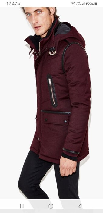 The KOOPLES Paris Wool Leather Parka / L ОРИГИНАЛ! Мъжко Зимно Яке!