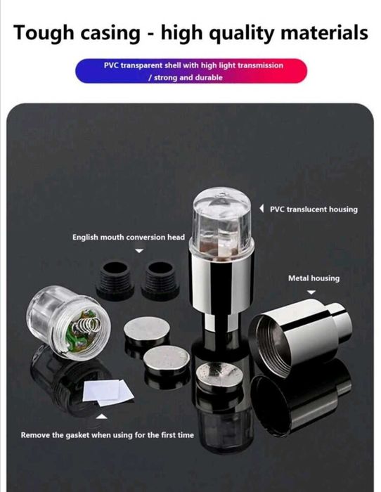 Светещи капачки за вентили на автомобил мотор и велосипед