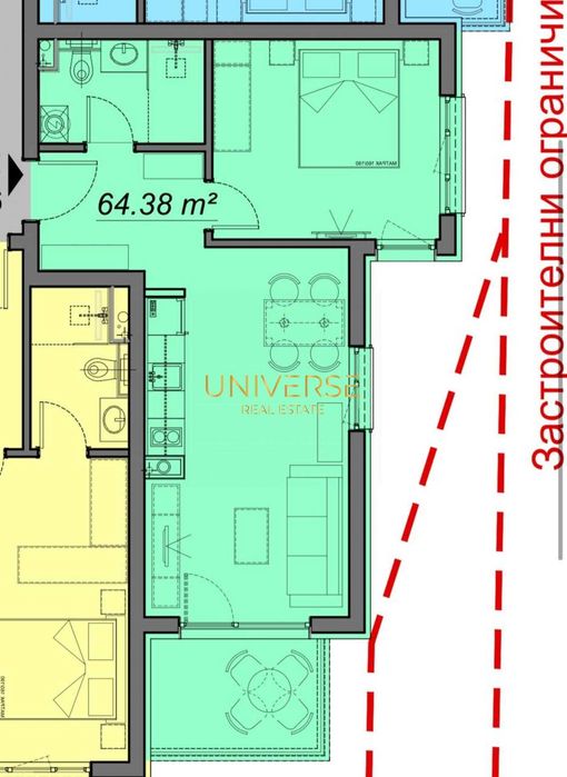 Продава се Двустаен апартамент в к.к. Слънчев бряг - 64 кв.м за 813 €/кв.м - Снимка #2