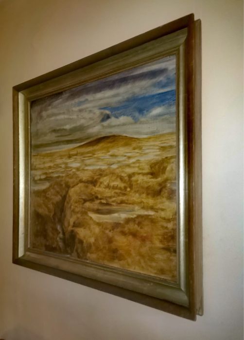 Картина масло фазер пейзаж Есен голяма размери 85х95 см. дървена рамка