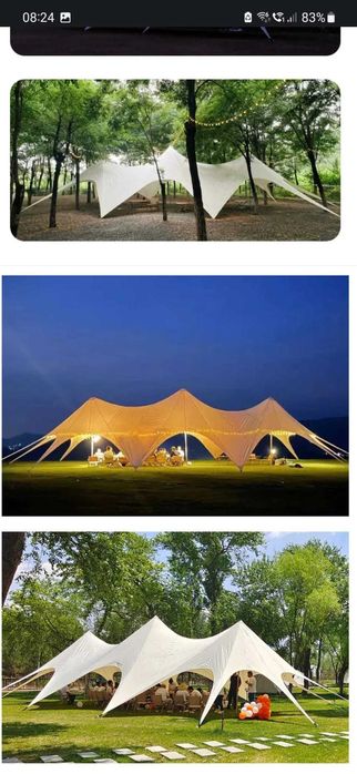 Cort glamping 180mp, evenimente, party, tip pergola STAR 9x20 m, 180 m
