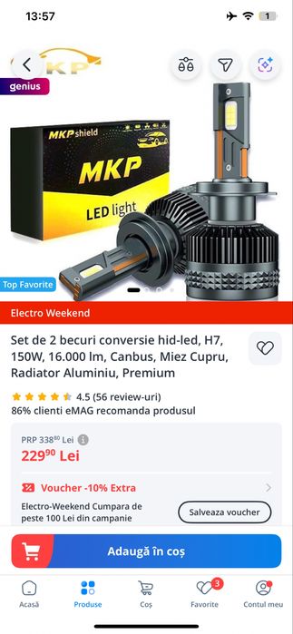 Vând becuri led h7