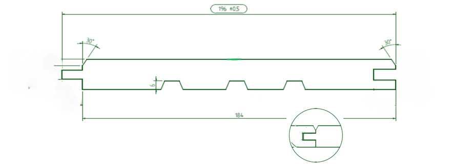 Широка вносна ламперия Качество А с размери 19,6 см./2,1 см./420 см.