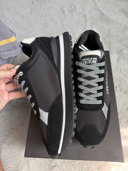 Versace Jeans Couture Fondo Spyke sneakers negru cu alb marimea 42 noi originali