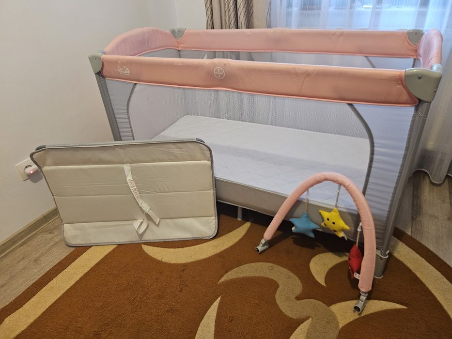 Pătuț pliant călătorii Juju Seepy Baby 2 cu saltea de 12 cm Nichiduță