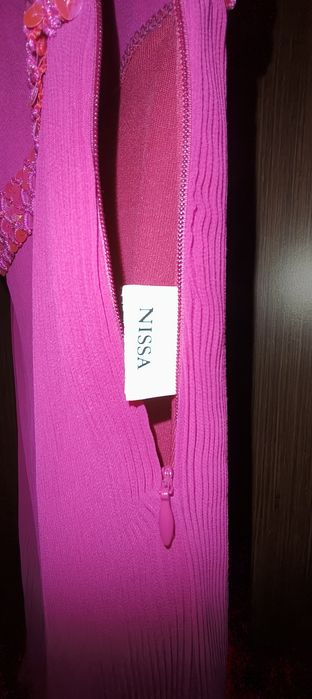 Rochie din voal  Nissa fucsia