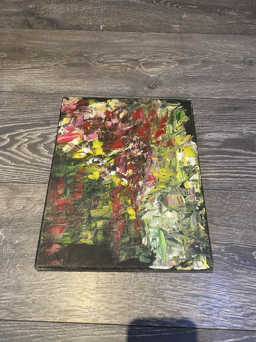 Tablou Abstract Impasto – Explozie de Culoare și Textură