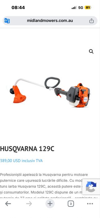 Vand Motocoasa Husqvarna 129C stare ca noua!