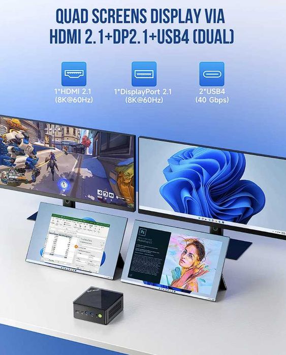 Mini PC GMKtec K8 Plus Ryzen 7-8845HS Barebone fara RAM SSD