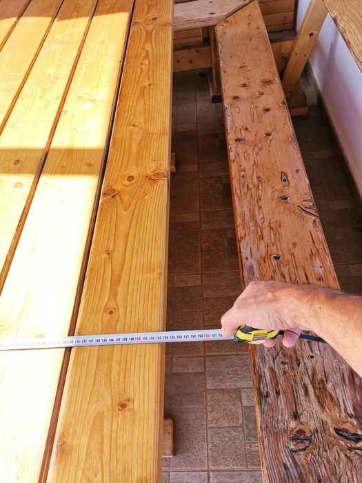 Градински комплект масив, маса и пейки